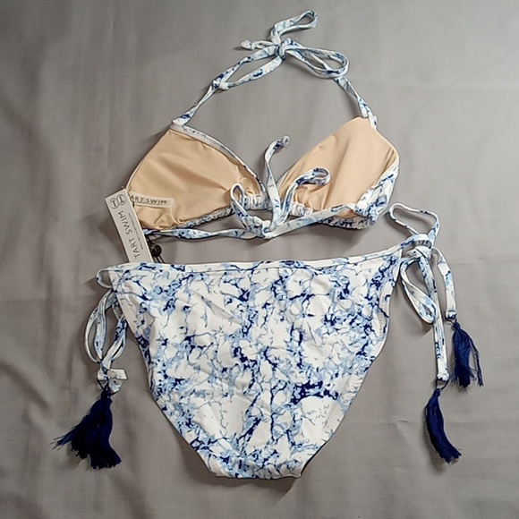 Bathing Suit TART MEDIUM Swimwear TWO Piece BIKINI NEW MULTICOLOR TRIANGLE - Picture 4 of 5